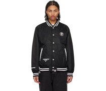 Black Striped Bomber Jacket