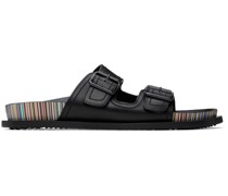 Black Leather Mesra Sandals