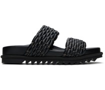 Black Leather Braided Sandals