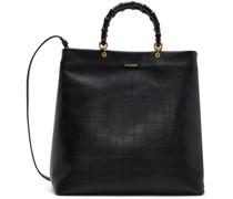 Black Medium Leather Tote