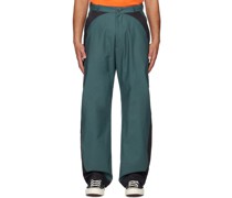 Blue Curved Panel Trousers