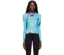 Blue Floral Long Sleeve T-Shirt