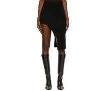 Black Mohair & Wool Asymmetric Skirt
