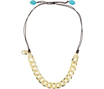 Brown & Gold Chain Of Fools Necklace