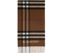 Beige & Brown Contrast Check Scarf