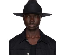 Black Wide Brim Open Crown Hat
