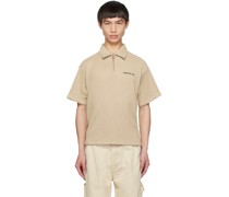 Beige Embroidered Polo