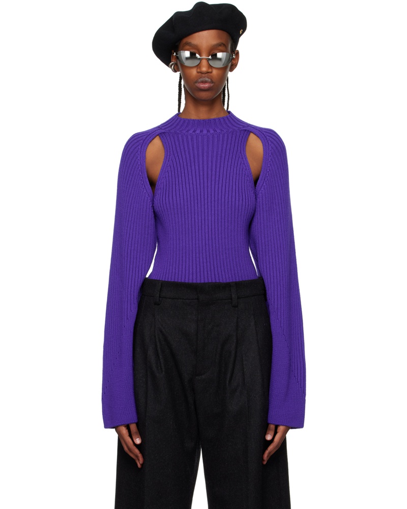 Jean Paul Gaultier Damen Purple Cutout Sweater