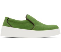 Green Slip-Ons Sneakers
