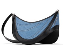 Black & Blue Medium Spiral Curve 01 Denim Bag