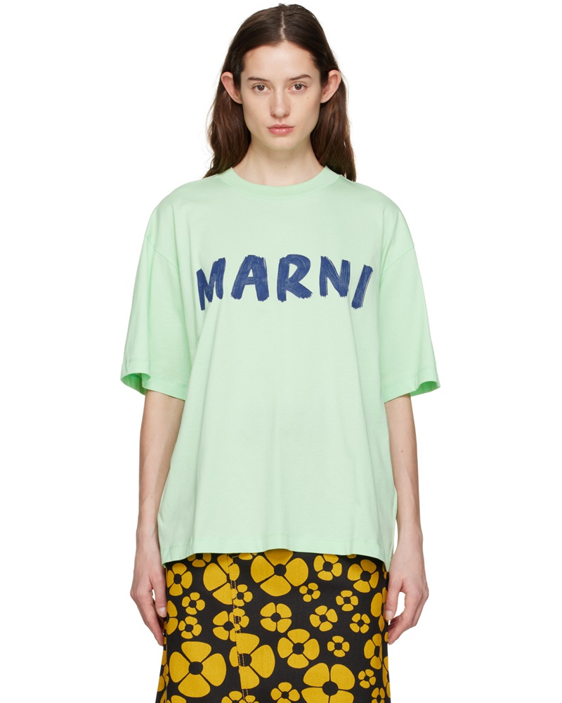 Marni Damen Green Printed T-Shirt