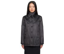 Black Paneled Faux-Leather Jacket