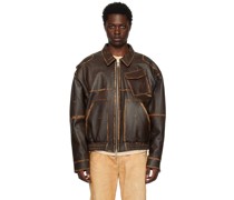 Brown Faded Leather Jacket