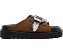 Burgundy Buckle Sandals