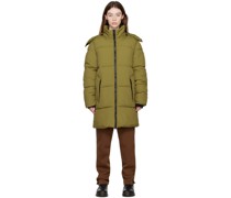 Green Long Hooded Puffer Jacket