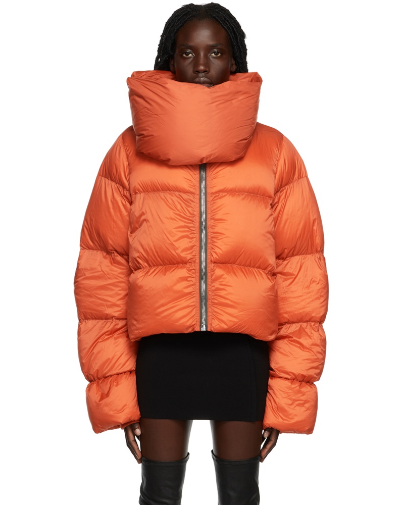 Rick Owens Damen Orange Strobe Down Coat