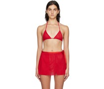 Red and Pink Double Mesh Bra