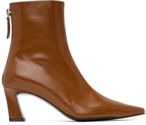 Brown Slim Lined Ankle Boots