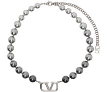 Silver VLogo Signature Pearl Choker