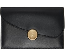 Black Asymmetrical Flap Credit Card Holder