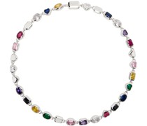 Silver #5824 Multi Color Stone Necklace