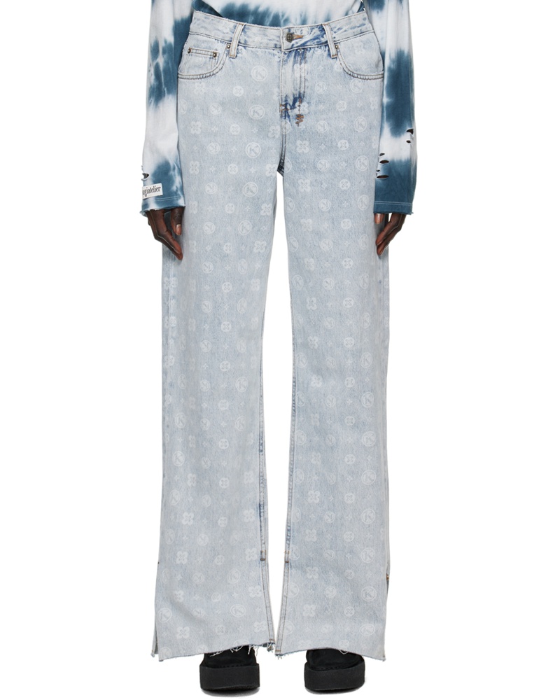 ksubi Damen Blue Low Rider Monogram Jeans