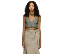 Khaki Layered Turtleneck and Tank Top Set