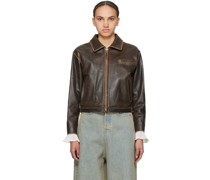 SSENSE Exclusive Brown Leather Jacket