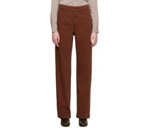 Brown Relaxed-Fit Jeans