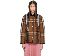 Brown Check Diamond Quilted Jacket