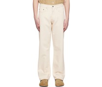 Beige Relaxed-Fit Jeans