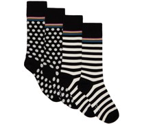 Two-Pack Polka Dot Stripe Kniestrümpfe/Socken/Strümpfe