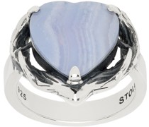 Silver Thorn Bound Heart Ring