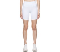 White High-Waist Biker Shorts
