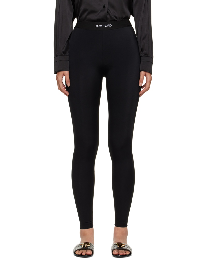 Tom Ford Damen Black Jacquard Leggings