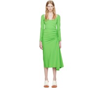 Green Ruched Midi Dress