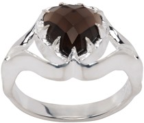 Silver & Black Love Jaws Ring