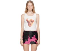 White Graphic Tank Top
