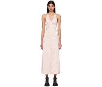 Pink Check Midi Dress