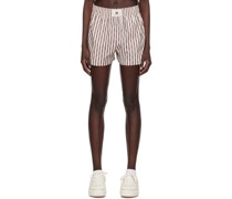 Brown Pinstripe Shorts
