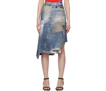 SSENSE Exclusive Blue Rework Denim Midi Skirt