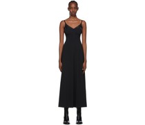 Black Cotton Midi Dress