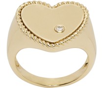 Gold Chevaliere Coeur Ring