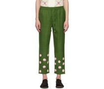 Green Appliqué Trousers