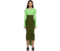 Green Fishtail Maxi Skirt