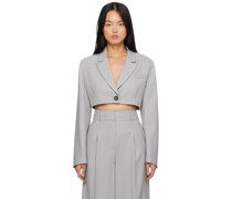 Gray Cropped Blazer