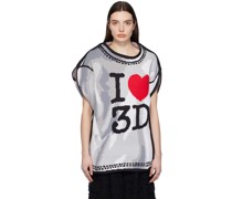 Gray & White 'I Heart 3D' Sweater