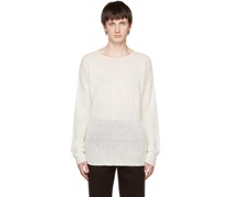 White Round Neck Sweater
