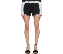 Black Bite Denim Shorts