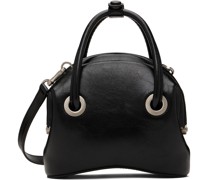 Black Mini Circle Top Handle Bag